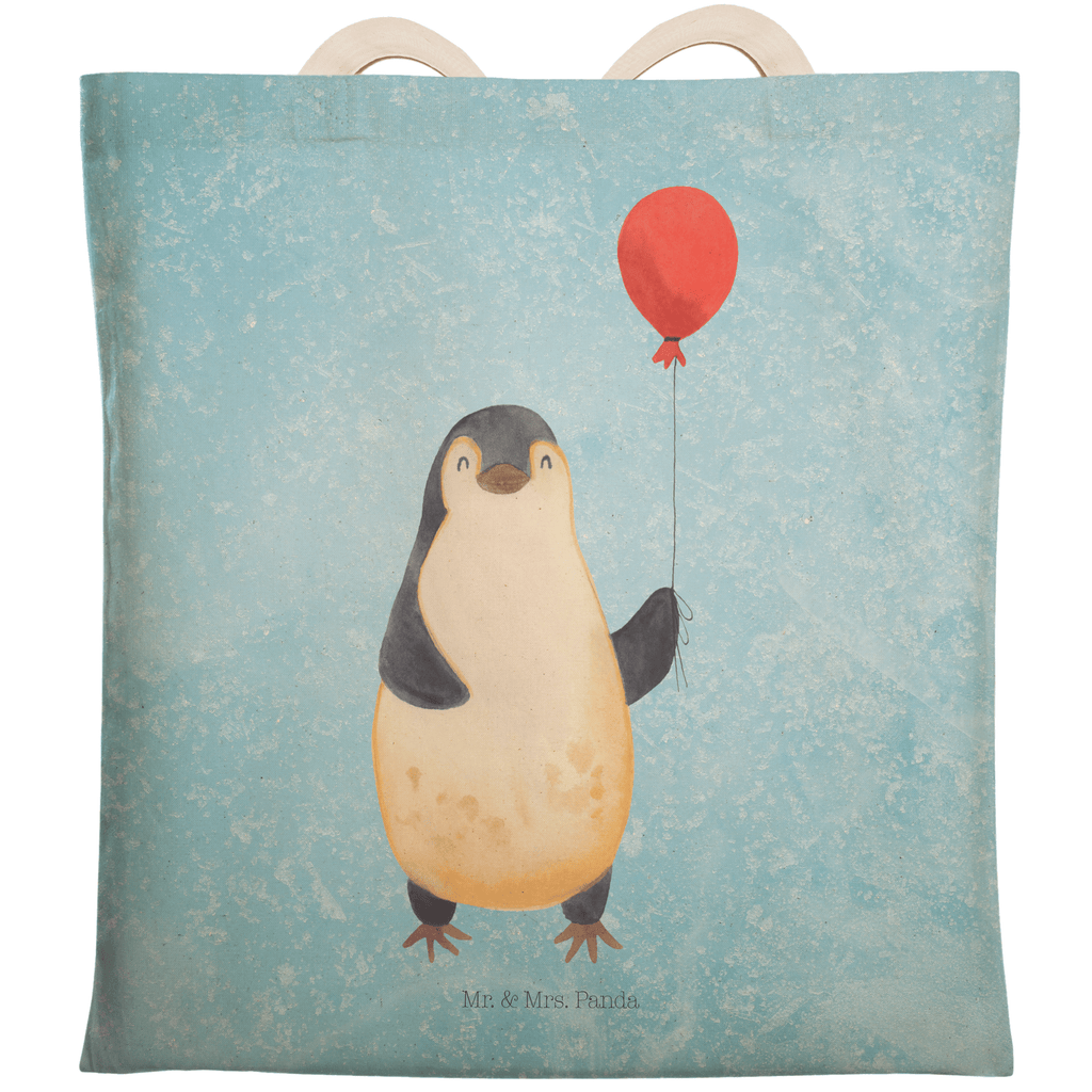 Einkaufstasche Pinguin Luftballon Tragetasche, Tasche, Beutel, Stofftasche, Baumwolltasche, Umhängetasche, Shopper, Pinguin, Pinguine, Luftballon, Tagträume, Lebenslust, Geschenk Freundin, Geschenkidee, beste Freundin, Motivation, Neustart, neues Leben, Liebe, Glück