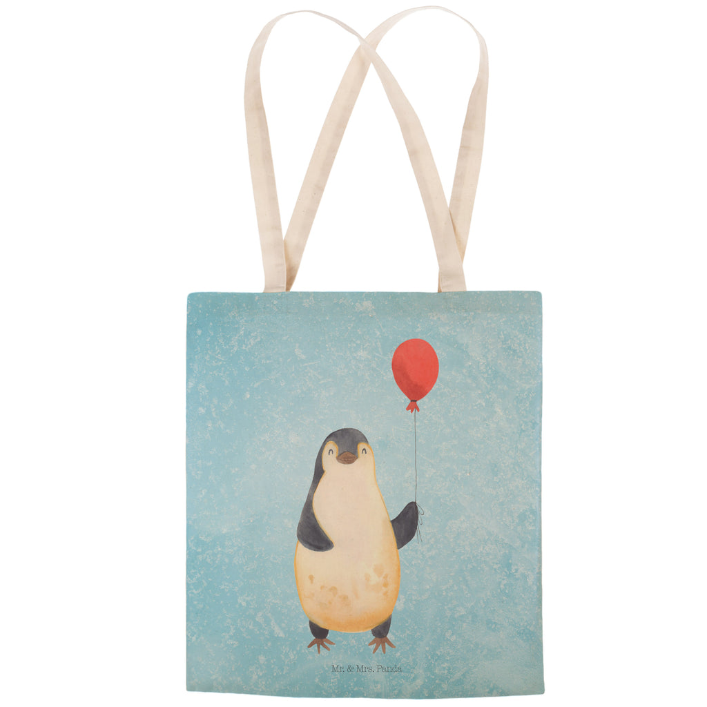 Einkaufstasche Pinguin Luftballon Tragetasche, Tasche, Beutel, Stofftasche, Baumwolltasche, Umhängetasche, Shopper, Pinguin, Pinguine, Luftballon, Tagträume, Lebenslust, Geschenk Freundin, Geschenkidee, beste Freundin, Motivation, Neustart, neues Leben, Liebe, Glück