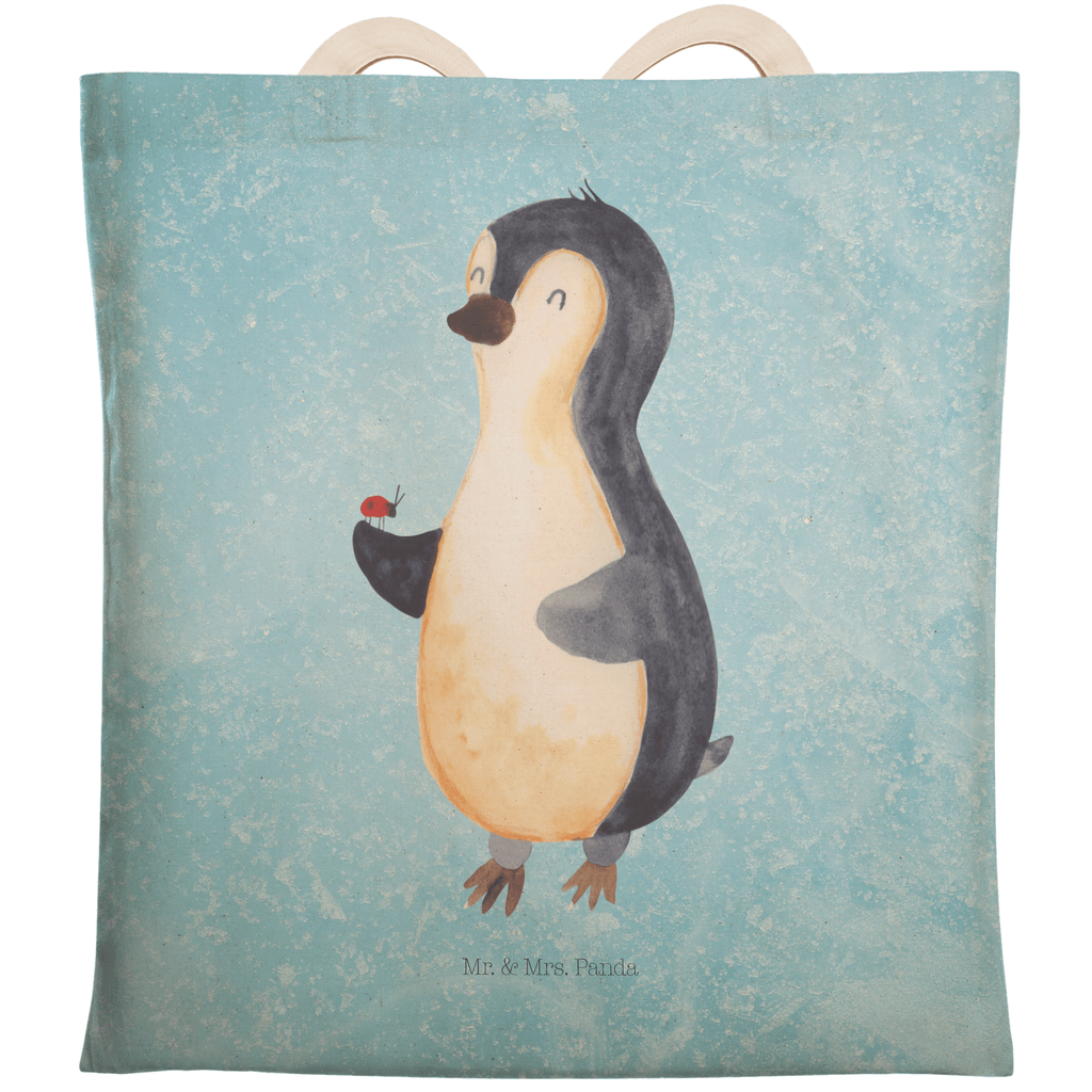 Einkaufstasche Pinguin Marienkäfer Tragetasche, Tasche, Beutel, Stofftasche, Baumwolltasche, Umhängetasche, Shopper, Pinguin, Pinguine, Marienkäfer, Liebe, Wunder, Glück, Freude, Lebensfreude