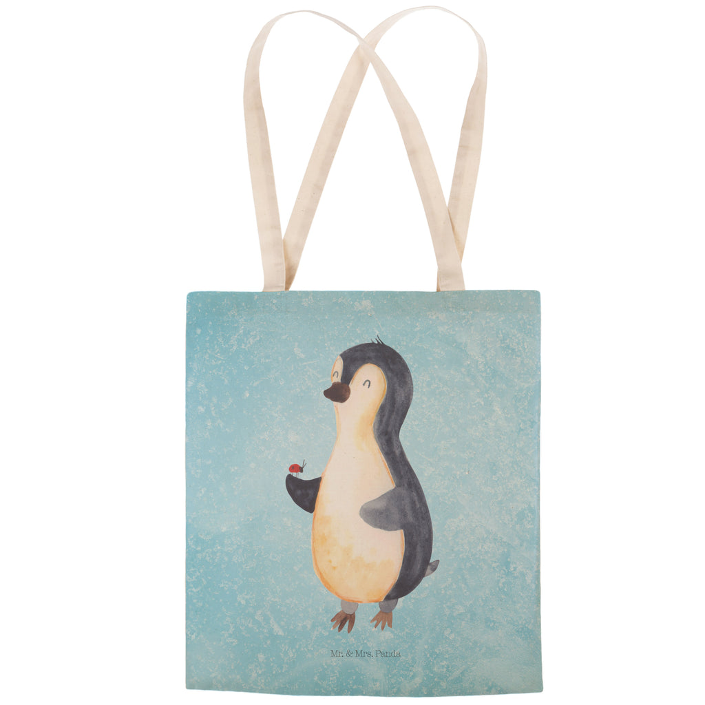 Einkaufstasche Pinguin Marienkäfer Tragetasche, Tasche, Beutel, Stofftasche, Baumwolltasche, Umhängetasche, Shopper, Pinguin, Pinguine, Marienkäfer, Liebe, Wunder, Glück, Freude, Lebensfreude