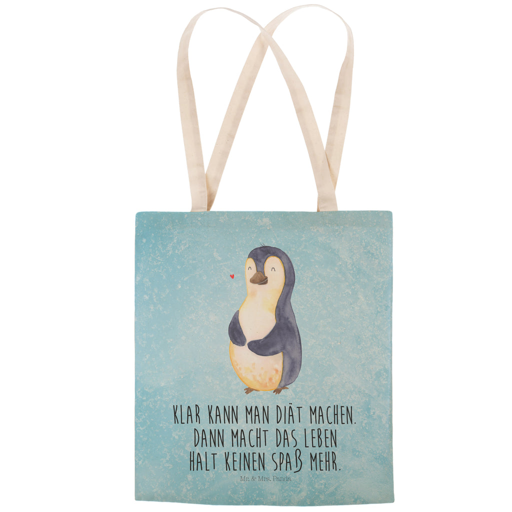 Einkaufstasche Pinguin Diät Tragetasche, Tasche, Beutel, Stofftasche, Baumwolltasche, Umhängetasche, Shopper, Pinguin, Pinguine, Diät, Abnehmen, Abspecken, Gewicht, Motivation, Selbstliebe, Körperliebe, Selbstrespekt