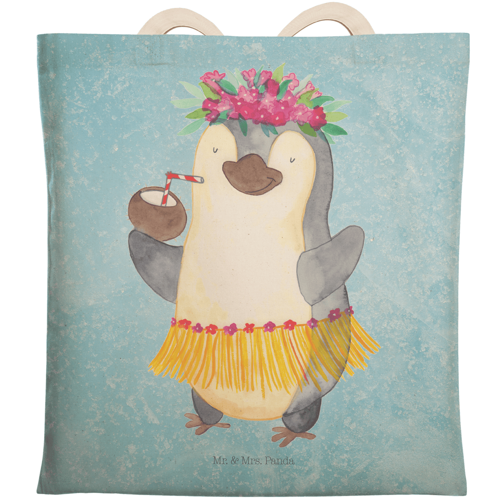 Einkaufstasche Pinguin Kokosnuss Tragetasche, Tasche, Beutel, Stofftasche, Baumwolltasche, Umhängetasche, Shopper, Pinguin, Aloha, Hawaii, Urlaub, Kokosnuss, Pinguine
