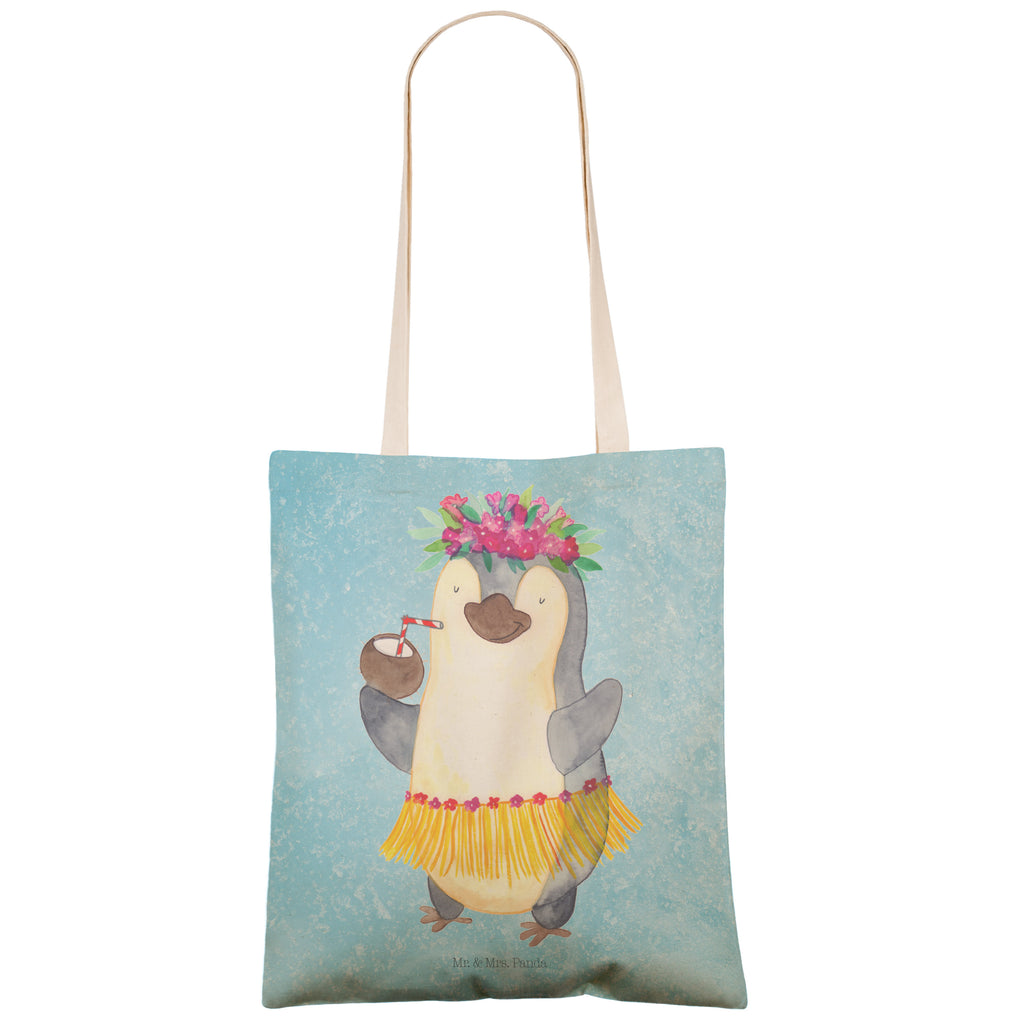 Einkaufstasche Pinguin Kokosnuss Tragetasche, Tasche, Beutel, Stofftasche, Baumwolltasche, Umhängetasche, Shopper, Pinguin, Aloha, Hawaii, Urlaub, Kokosnuss, Pinguine
