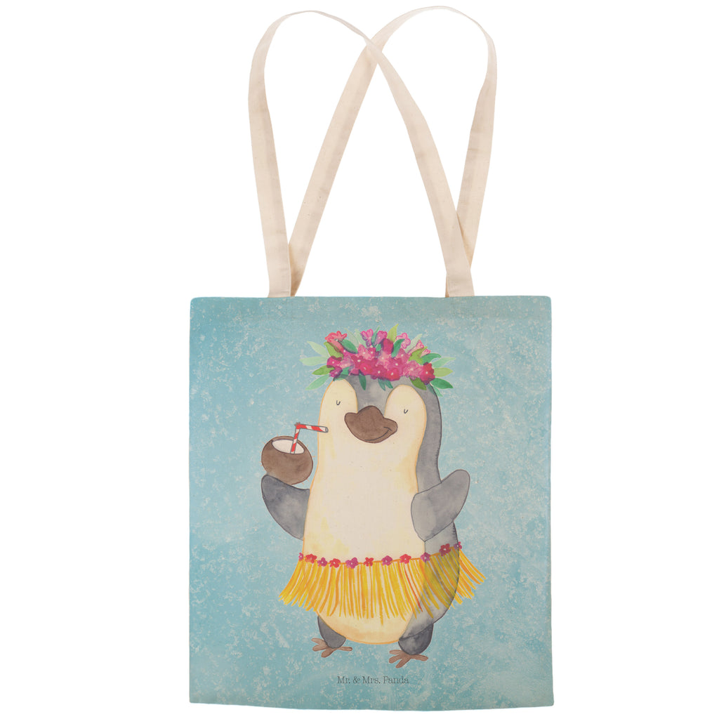 Einkaufstasche Pinguin Kokosnuss Tragetasche, Tasche, Beutel, Stofftasche, Baumwolltasche, Umhängetasche, Shopper, Pinguin, Aloha, Hawaii, Urlaub, Kokosnuss, Pinguine