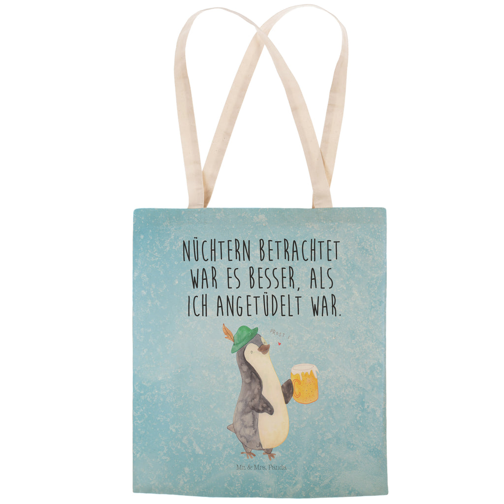 Einkaufstasche Pinguin Bier Tragetasche, Tasche, Beutel, Stofftasche, Baumwolltasche, Umhängetasche, Shopper, Pinguin, Pinguine, Bier, Oktoberfest