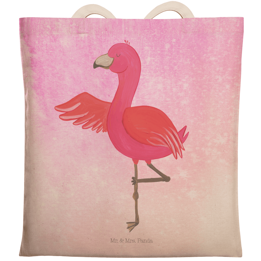 Einkaufstasche Flamingo Yoga Tragetasche, Tasche, Beutel, Stofftasche, Baumwolltasche, Umhängetasche, Shopper, Flamingo, Vogel, Yoga, Namaste, Achtsamkeit, Yoga-Übung, Entspannung, Ärger, Aufregen, Tiefenentspannung