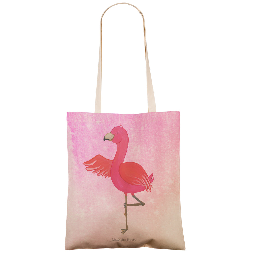 Einkaufstasche Flamingo Yoga Tragetasche, Tasche, Beutel, Stofftasche, Baumwolltasche, Umhängetasche, Shopper, Flamingo, Vogel, Yoga, Namaste, Achtsamkeit, Yoga-Übung, Entspannung, Ärger, Aufregen, Tiefenentspannung