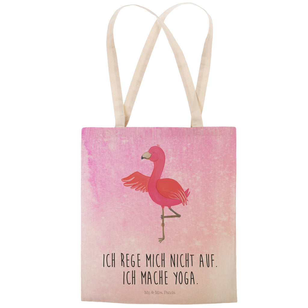 Einkaufstasche Flamingo Yoga Tragetasche, Tasche, Beutel, Stofftasche, Baumwolltasche, Umhängetasche, Shopper, Flamingo, Vogel, Yoga, Namaste, Achtsamkeit, Yoga-Übung, Entspannung, Ärger, Aufregen, Tiefenentspannung