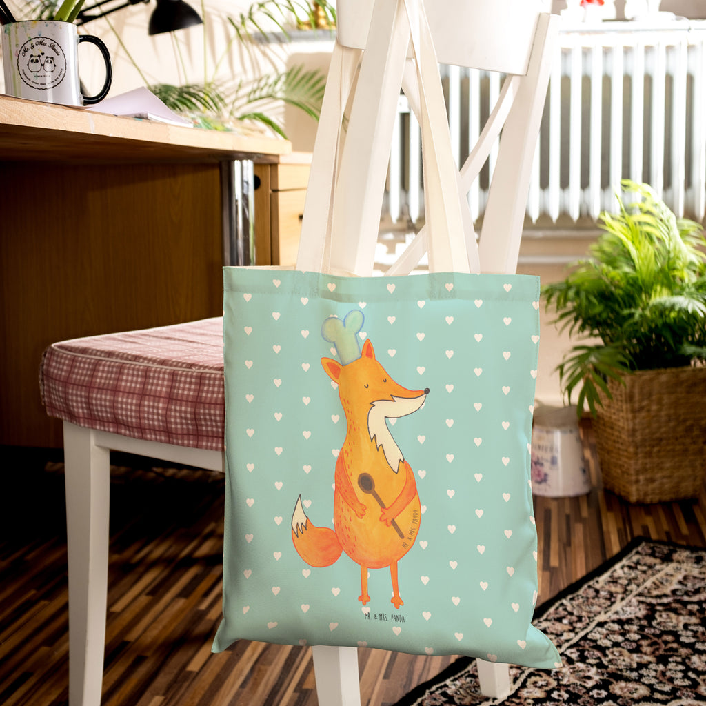Einkaufstasche Fuchs Koch Tragetasche, Tasche, Beutel, Stofftasche, Baumwolltasche, Umhängetasche, Shopper, Fuchs, Füchse, Koch Geschenk, Küche Spruch, Küche Deko, Köche, Bäcker, Party Spruch, Spruch lustig, witzig