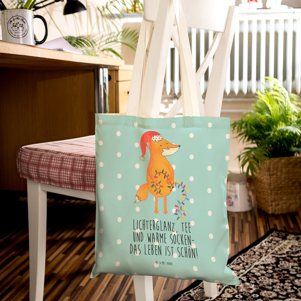 Einkaufstasche Fuchs Weihnachten Tragetasche, Tasche, Beutel, Stofftasche, Baumwolltasche, Umhängetasche, Shopper, Winter, Weihnachten, Weihnachtsdeko, Nikolaus, Advent, Heiligabend, Wintermotiv, Fuchs, Füchse, Spruch schön, Geschenk Weihnachten, Weihnachtsmann, Weihnachtszeit