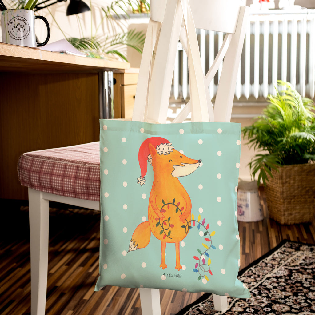 Einkaufstasche Fuchs Weihnachten Tragetasche, Tasche, Beutel, Stofftasche, Baumwolltasche, Umhängetasche, Shopper, Winter, Weihnachten, Weihnachtsdeko, Nikolaus, Advent, Heiligabend, Wintermotiv, Fuchs, Füchse, Spruch schön, Geschenk Weihnachten, Weihnachtsmann, Weihnachtszeit