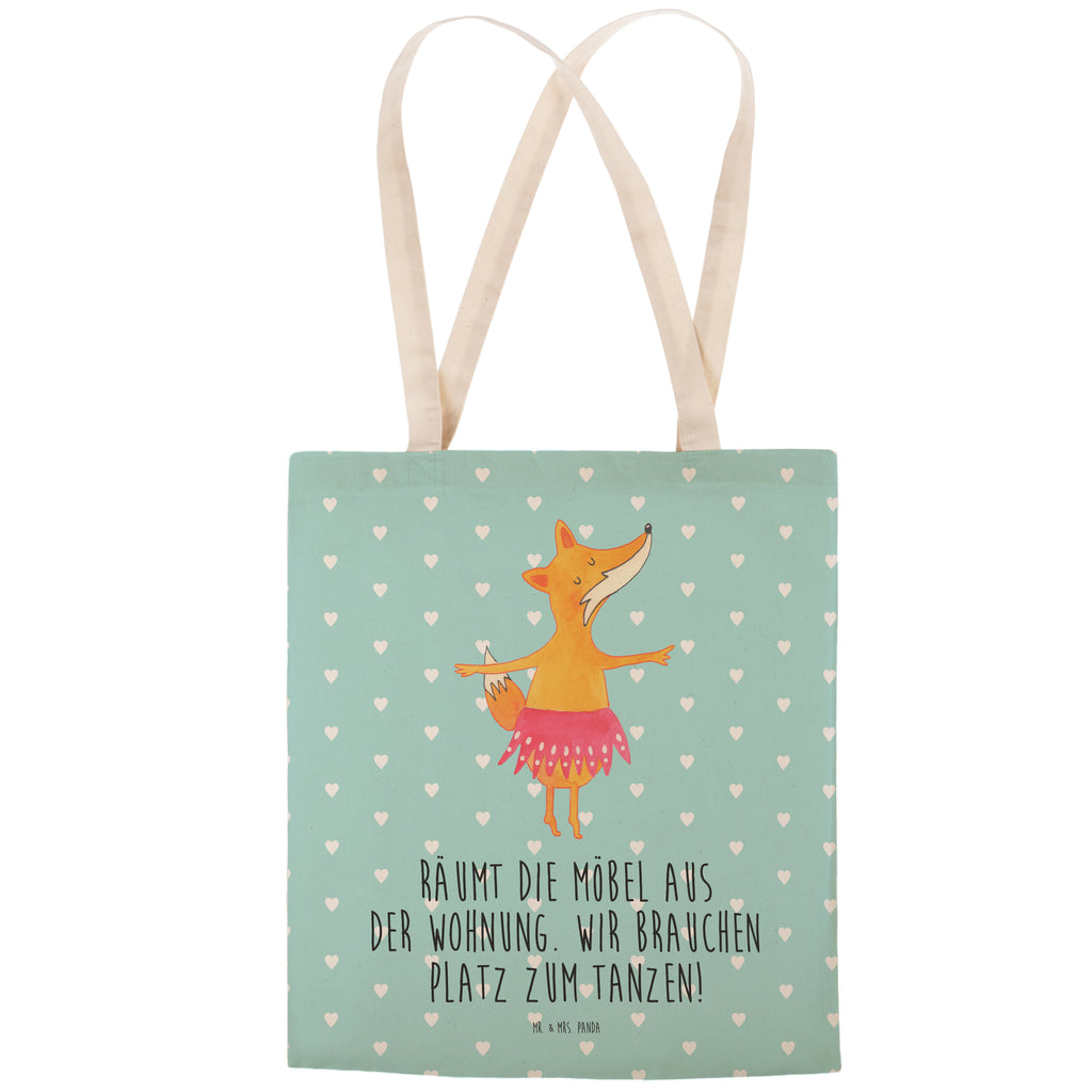Einkaufstasche Fuchs Ballerina Tragetasche, Tasche, Beutel, Stofftasche, Baumwolltasche, Umhängetasche, Shopper, Fuchs, Fuchs Spruch, Füchse, Füchsin, Ballerina, Ballett, Tänzerin, Tanzen, Party, Einladung, Geburtstag