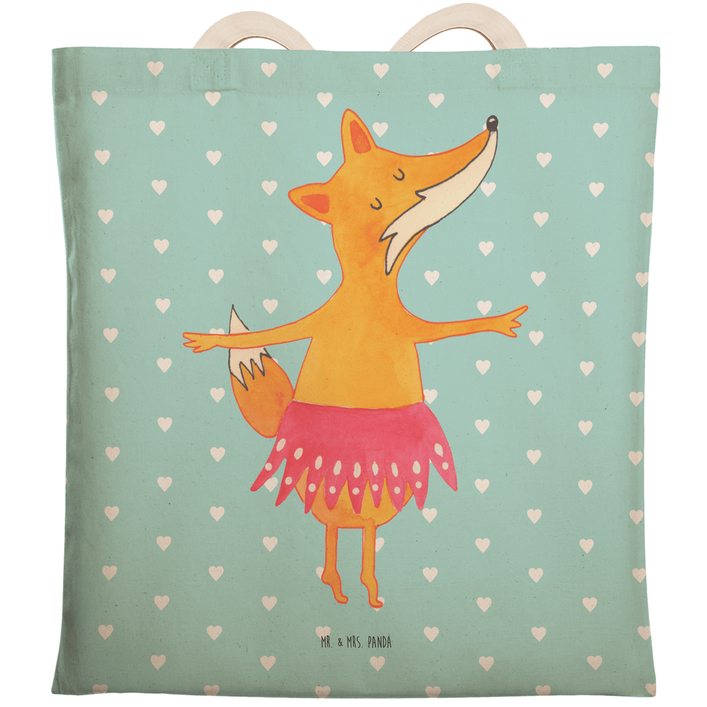 Einkaufstasche Fuchs Ballerina Tragetasche, Tasche, Beutel, Stofftasche, Baumwolltasche, Umhängetasche, Shopper, Fuchs, Fuchs Spruch, Füchse, Füchsin, Ballerina, Ballett, Tänzerin, Tanzen, Party, Einladung, Geburtstag