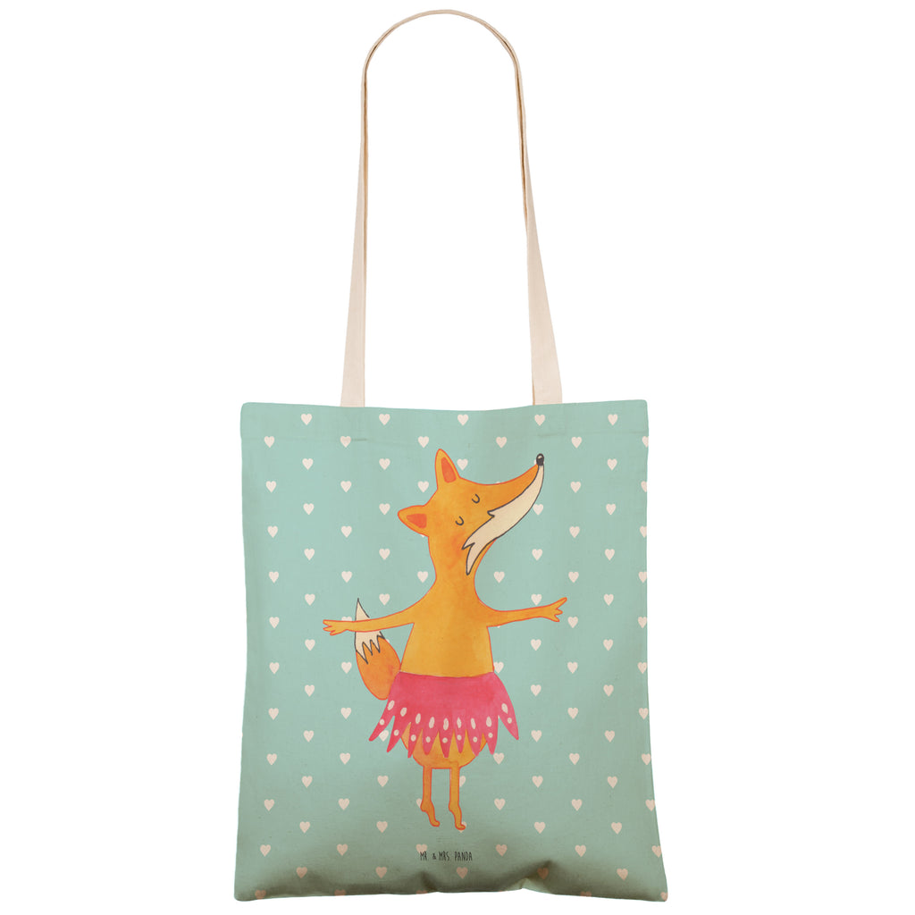 Einkaufstasche Fuchs Ballerina Tragetasche, Tasche, Beutel, Stofftasche, Baumwolltasche, Umhängetasche, Shopper, Fuchs, Fuchs Spruch, Füchse, Füchsin, Ballerina, Ballett, Tänzerin, Tanzen, Party, Einladung, Geburtstag