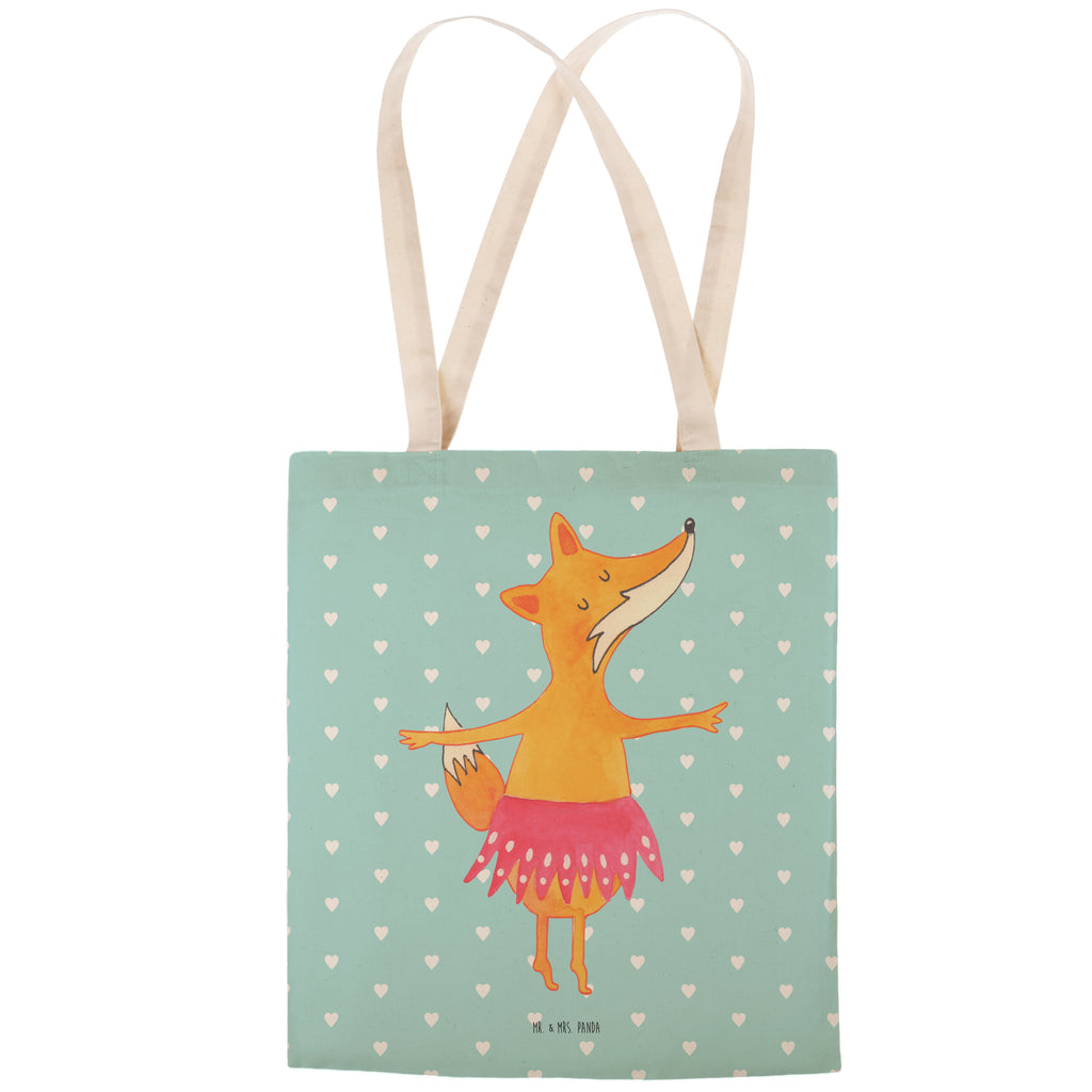 Einkaufstasche Fuchs Ballerina Tragetasche, Tasche, Beutel, Stofftasche, Baumwolltasche, Umhängetasche, Shopper, Fuchs, Fuchs Spruch, Füchse, Füchsin, Ballerina, Ballett, Tänzerin, Tanzen, Party, Einladung, Geburtstag