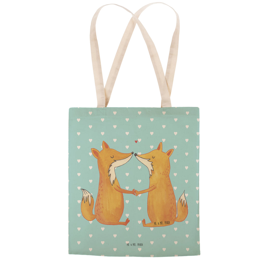 Einkaufstasche Füchse Liebe Tragetasche, Tasche, Beutel, Stofftasche, Baumwolltasche, Umhängetasche, Shopper, Fuchs, Füchse, Fox, Liebe, Liebespaar, Paar, Partner, Freundin, Freund, Ehe, Verlobte, Ehemann, Ehefrau, Liebesbeweis