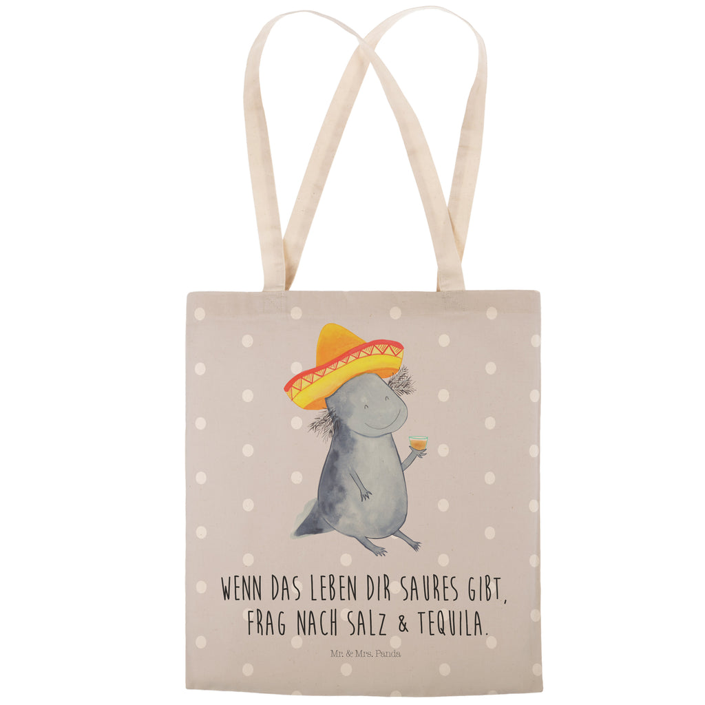 Einkaufstasche Axolotl Tequila Tragetasche, Tasche, Beutel, Stofftasche, Baumwolltasche, Umhängetasche, Shopper, Axolotl, Molch, Mexico, Mexiko, Sombrero, Zitrone, Tequila, Motivation, Spruch, Schwanzlurch, Lurch, Lurche, Axolot, Feuerdrache, Feuersalamander