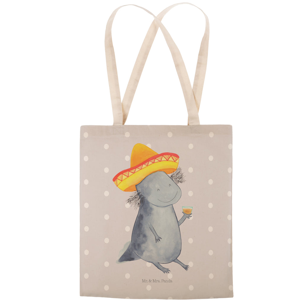 Einkaufstasche Axolotl Tequila Tragetasche, Tasche, Beutel, Stofftasche, Baumwolltasche, Umhängetasche, Shopper, Axolotl, Molch, Mexico, Mexiko, Sombrero, Zitrone, Tequila, Motivation, Spruch, Schwanzlurch, Lurch, Lurche, Axolot, Feuerdrache, Feuersalamander
