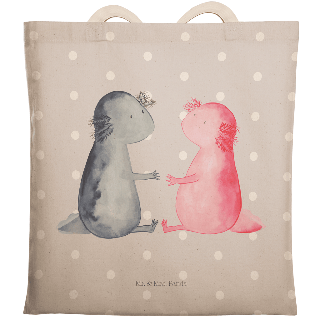 Einkaufstasche Axolotl Liebe Tragetasche, Tasche, Beutel, Stofftasche, Baumwolltasche, Umhängetasche, Shopper, Axolotl, Molch, Axolot, Schwanzlurch, Lurch, Lurche, Liebe, große Liebe, Liebesbeweis, Freund, Verlobter, Ehemann, Jahrestag, Valentinstag