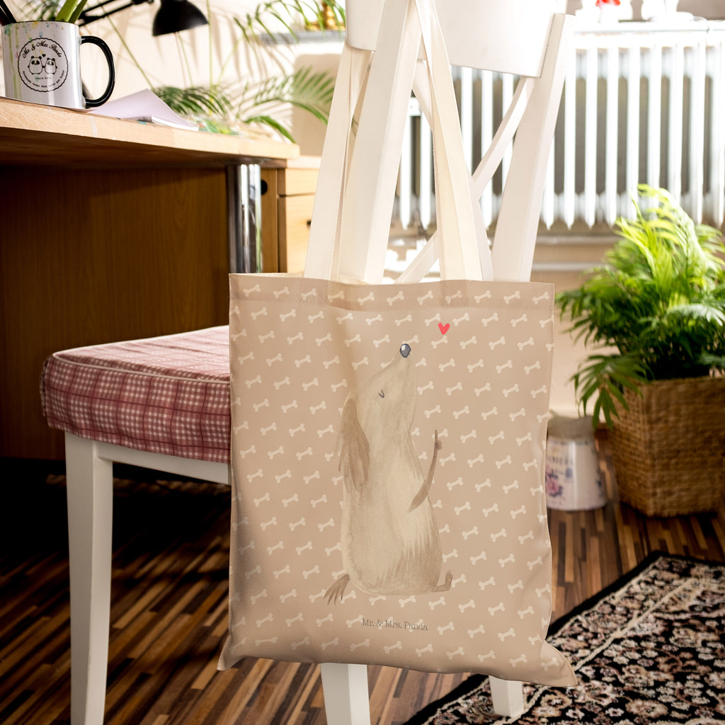 Einkaufstasche Hund Liebe Tragetasche, Tasche, Beutel, Stofftasche, Baumwolltasche, Umhängetasche, Shopper, Hund, Hundemotiv, Haustier, Hunderasse, Tierliebhaber, Hundebesitzer, Sprüche, Liebe, Hundeglück, Hundeliebe, Hunde, Frauchen