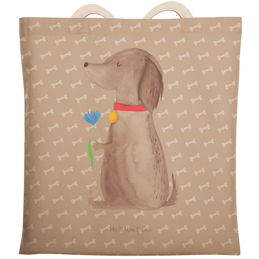 Einkaufstasche Hund Blume Tragetasche, Tasche, Beutel, Stofftasche, Baumwolltasche, Umhängetasche, Shopper, Hund, Hundemotiv, Haustier, Hunderasse, Tierliebhaber, Hundebesitzer, Sprüche, Hunde, Frauchen, Hundeliebe