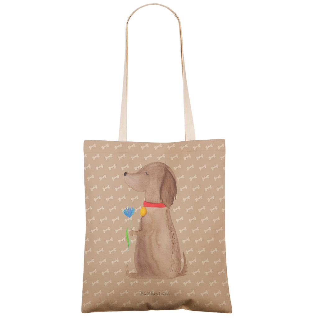 Einkaufstasche Hund Blume Tragetasche, Tasche, Beutel, Stofftasche, Baumwolltasche, Umhängetasche, Shopper, Hund, Hundemotiv, Haustier, Hunderasse, Tierliebhaber, Hundebesitzer, Sprüche, Hunde, Frauchen, Hundeliebe