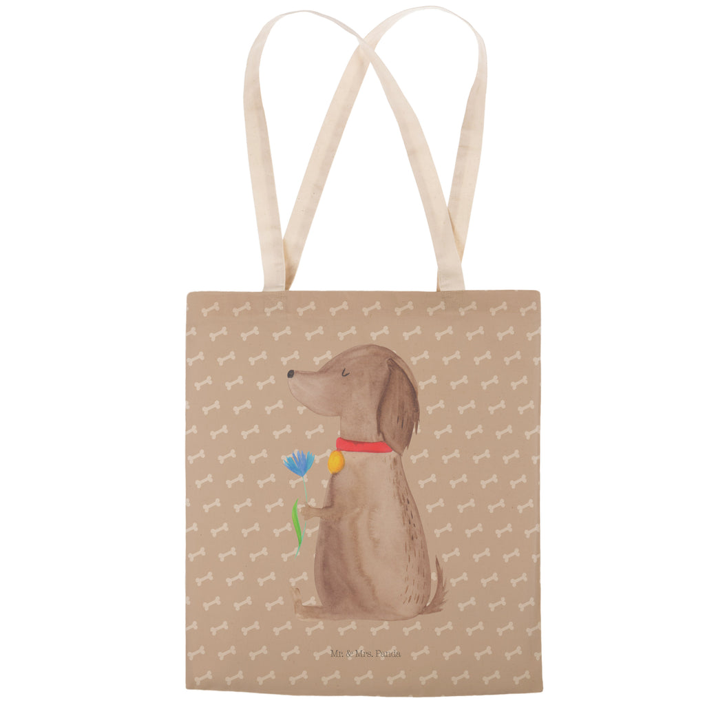 Einkaufstasche Hund Blume Tragetasche, Tasche, Beutel, Stofftasche, Baumwolltasche, Umhängetasche, Shopper, Hund, Hundemotiv, Haustier, Hunderasse, Tierliebhaber, Hundebesitzer, Sprüche, Hunde, Frauchen, Hundeliebe