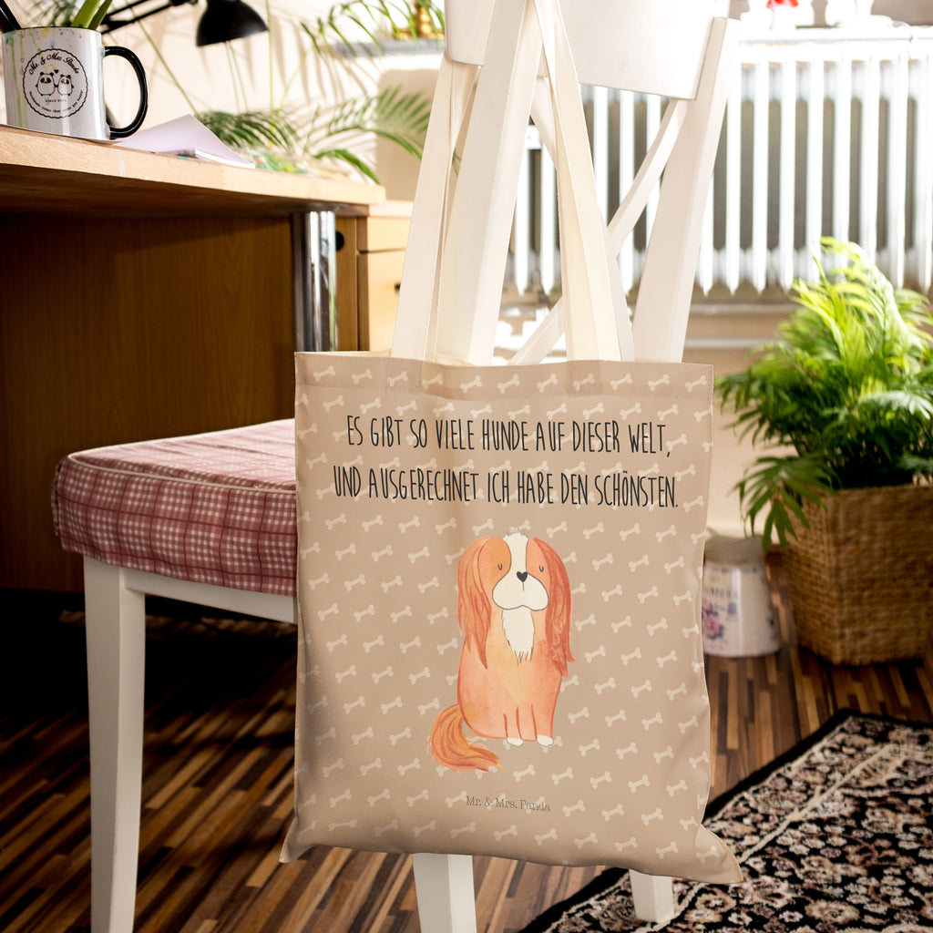 Einkaufstasche Cavalier King Charles Spaniel Tragetasche, Tasche, Beutel, Stofftasche, Baumwolltasche, Umhängetasche, Shopper, Hund, Hundemotiv, Haustier, Hunderasse, Tierliebhaber, Hundebesitzer, Sprüche, Cavalier King Charles Spaniel, Cockerspaniel, Spaniel, Spruch, schönster Hund