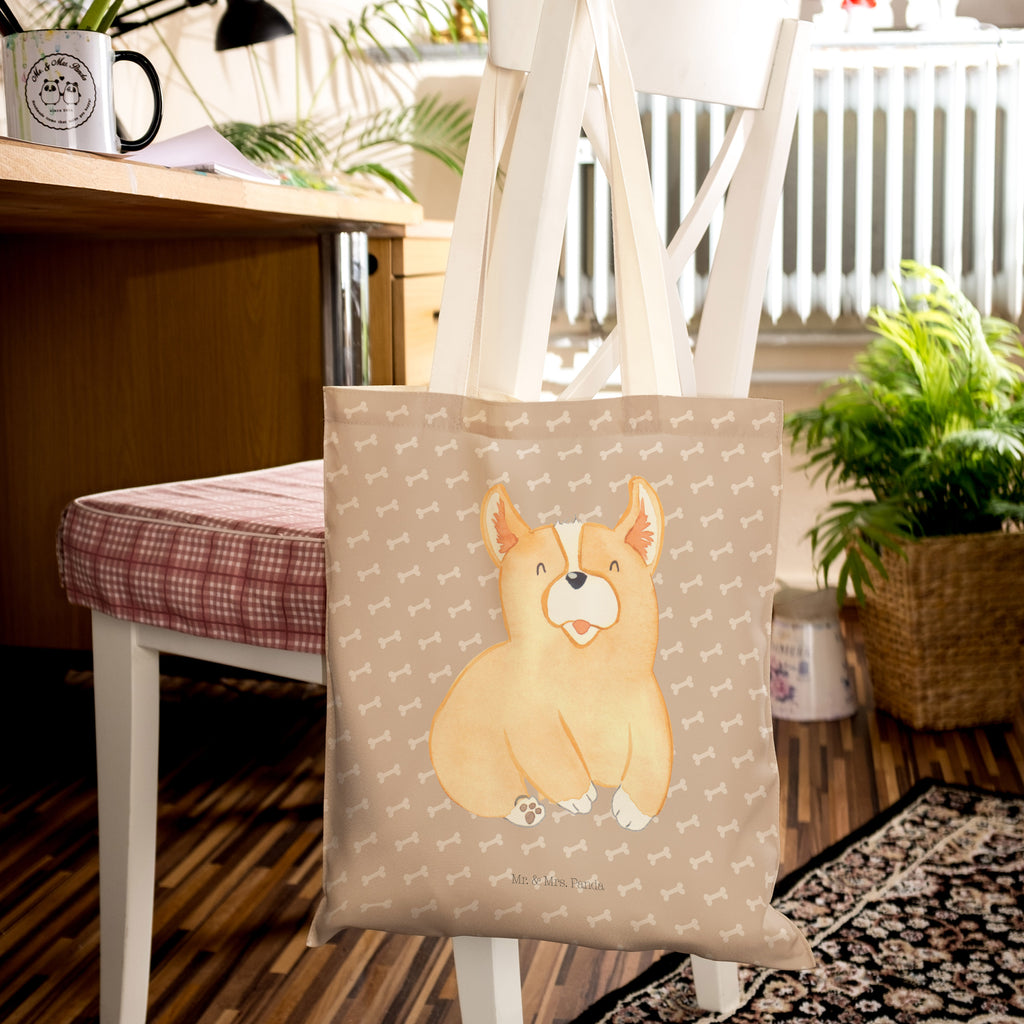 Einkaufstasche Corgie Tragetasche, Tasche, Beutel, Stofftasche, Baumwolltasche, Umhängetasche, Shopper, Hund, Hundemotiv, Haustier, Hunderasse, Tierliebhaber, Hundebesitzer, Sprüche, Corgie, Welsh Corgie Pembroke, britisch, Motivation, Spruch, Hundespruch, Lebensfreude