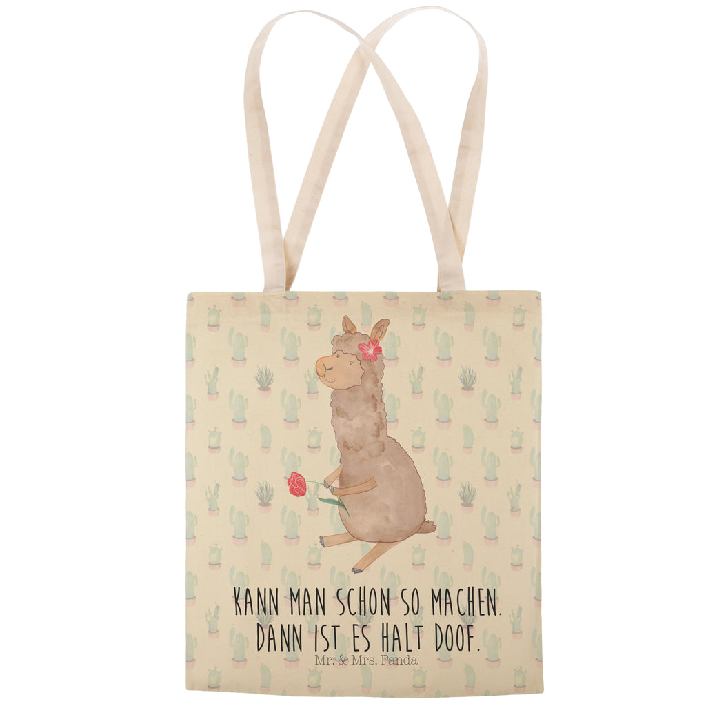 Einkaufstasche Alpaka Blume Tragetasche, Tasche, Beutel, Stofftasche, Baumwolltasche, Umhängetasche, Shopper, Alpaka, Lama, Blume, Lamas, Alpaka Zitat, Alpaka Spruch, Alpaka Dekor, Alpaka Geschenk, Alpaka Dekoration, Alpaka Witz, Motiv Alpaka