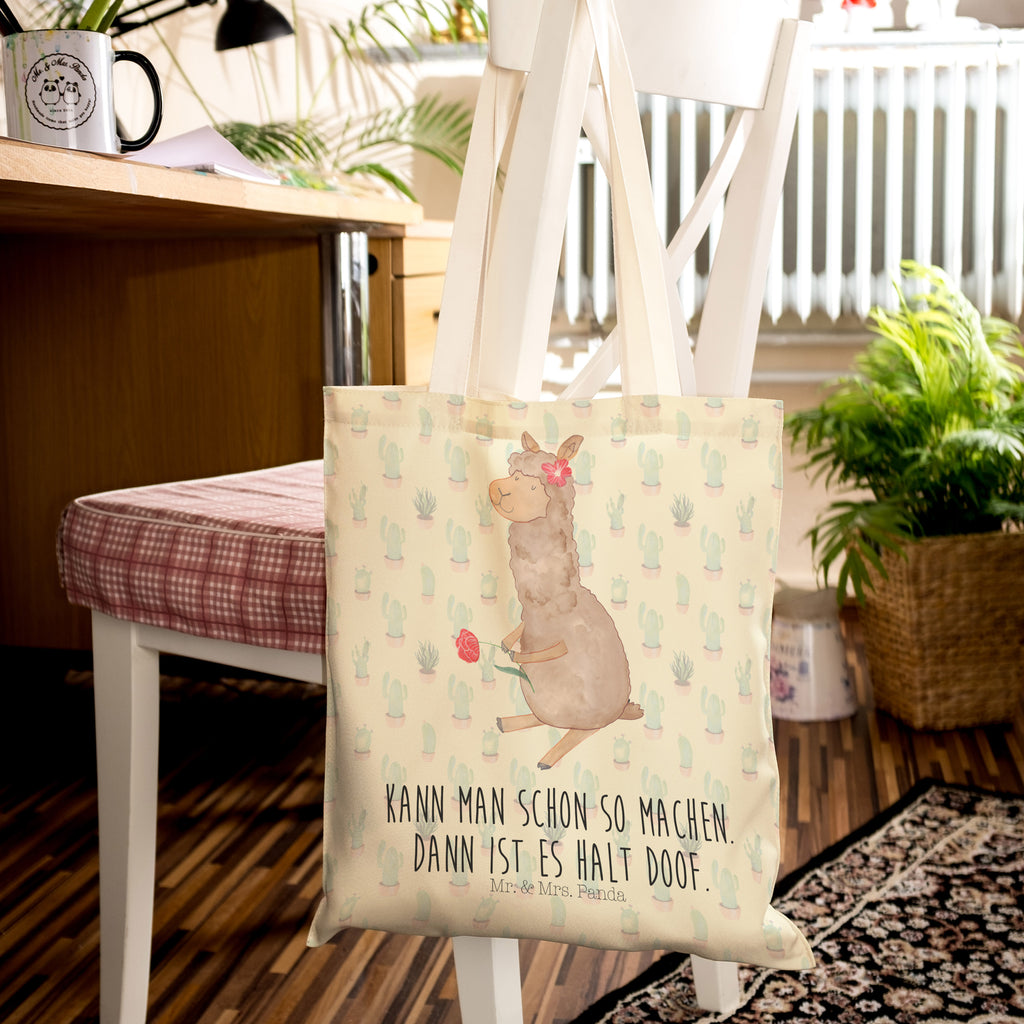 Einkaufstasche Alpaka Blume Tragetasche, Tasche, Beutel, Stofftasche, Baumwolltasche, Umhängetasche, Shopper, Alpaka, Lama, Blume, Lamas, Alpaka Zitat, Alpaka Spruch, Alpaka Dekor, Alpaka Geschenk, Alpaka Dekoration, Alpaka Witz, Motiv Alpaka