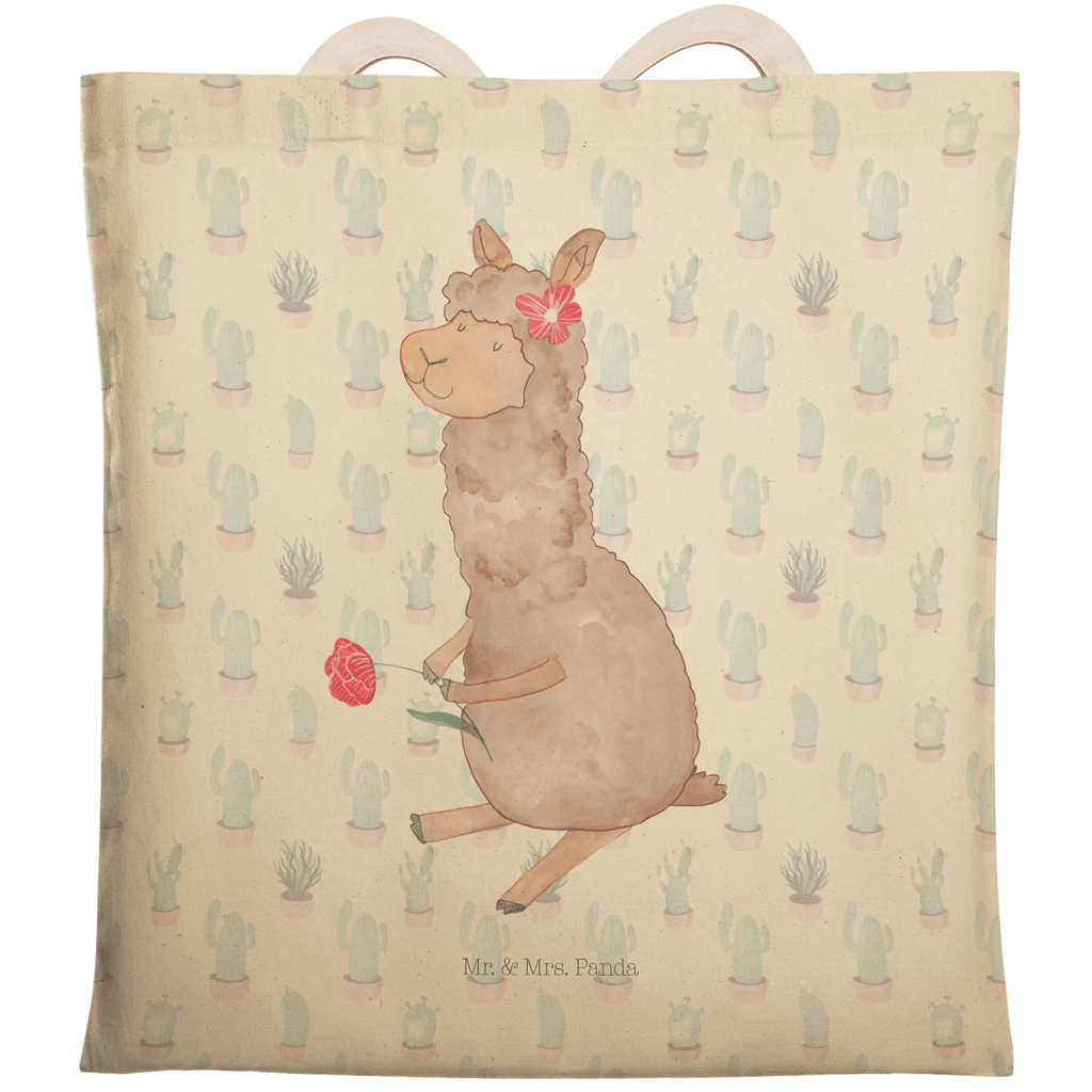 Einkaufstasche Alpaka Blume Tragetasche, Tasche, Beutel, Stofftasche, Baumwolltasche, Umhängetasche, Shopper, Alpaka, Lama, Blume, Lamas, Alpaka Zitat, Alpaka Spruch, Alpaka Dekor, Alpaka Geschenk, Alpaka Dekoration, Alpaka Witz, Motiv Alpaka