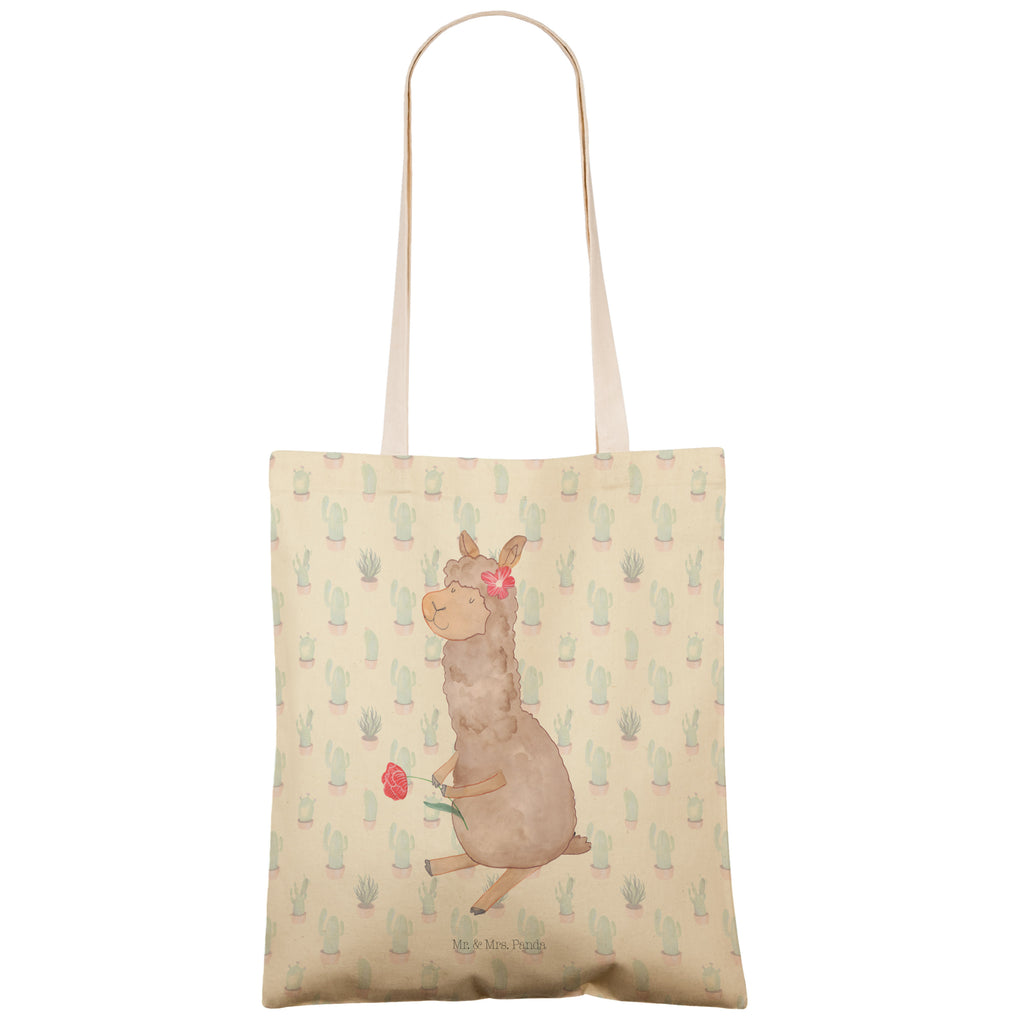 Einkaufstasche Alpaka Blume Tragetasche, Tasche, Beutel, Stofftasche, Baumwolltasche, Umhängetasche, Shopper, Alpaka, Lama, Blume, Lamas, Alpaka Zitat, Alpaka Spruch, Alpaka Dekor, Alpaka Geschenk, Alpaka Dekoration, Alpaka Witz, Motiv Alpaka