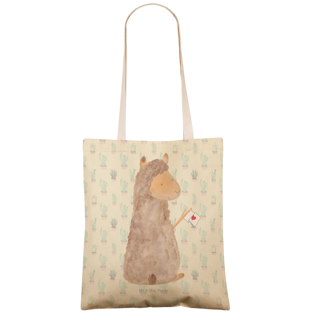 Einkaufstasche Alpaka Fahne Tragetasche, Tasche, Beutel, Stofftasche, Baumwolltasche, Umhängetasche, Shopper, Alpaka, Lama, Alpakas, Lamas, Liebe