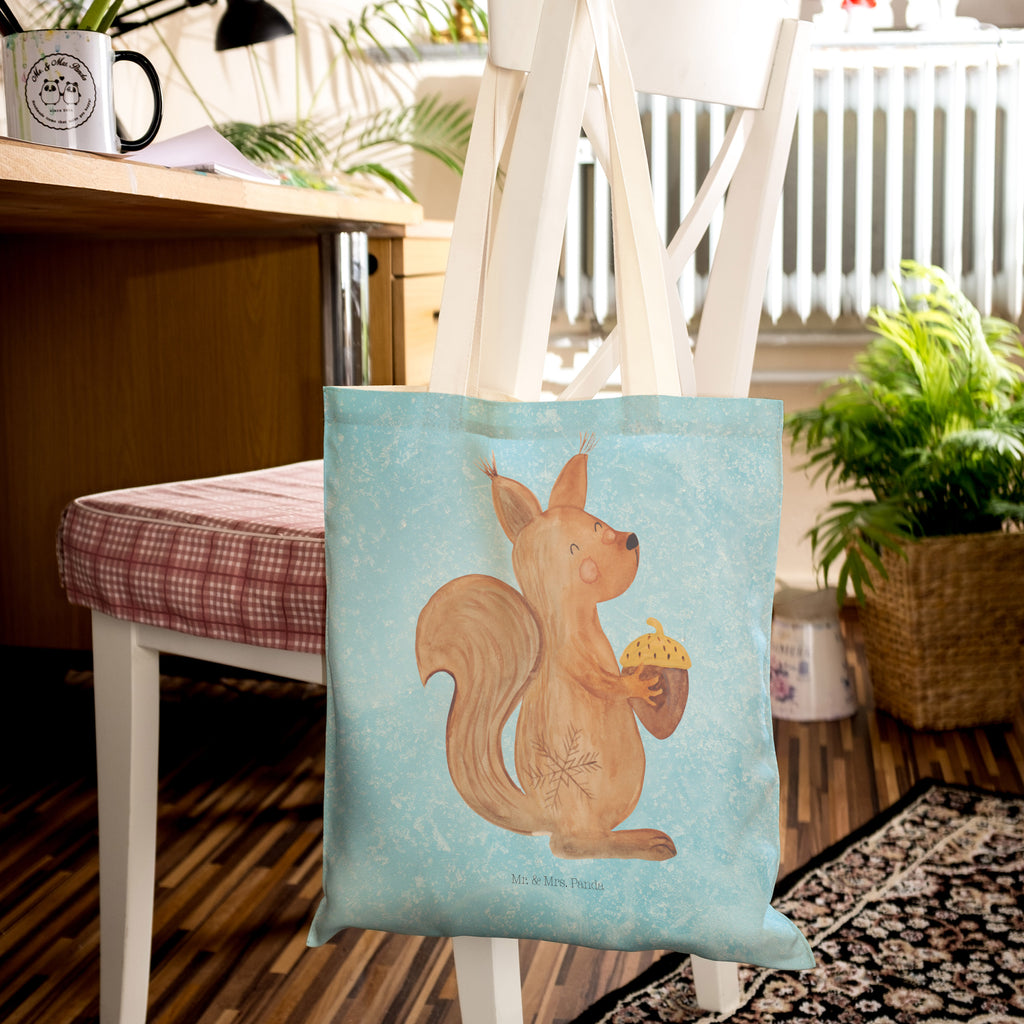 Einkaufstasche Eichhörnchen Weihnachtszeit Tragetasche, Tasche, Beutel, Stofftasche, Baumwolltasche, Umhängetasche, Shopper, Winter, Weihnachten, Weihnachtsdeko, Nikolaus, Advent, Heiligabend, Wintermotiv, Frohe Weihnachten, Frohes neues Jahr, Guten Rutsch, Weihnachtsmotiv, Weihnachtsgruß, Neujahr, Vogel