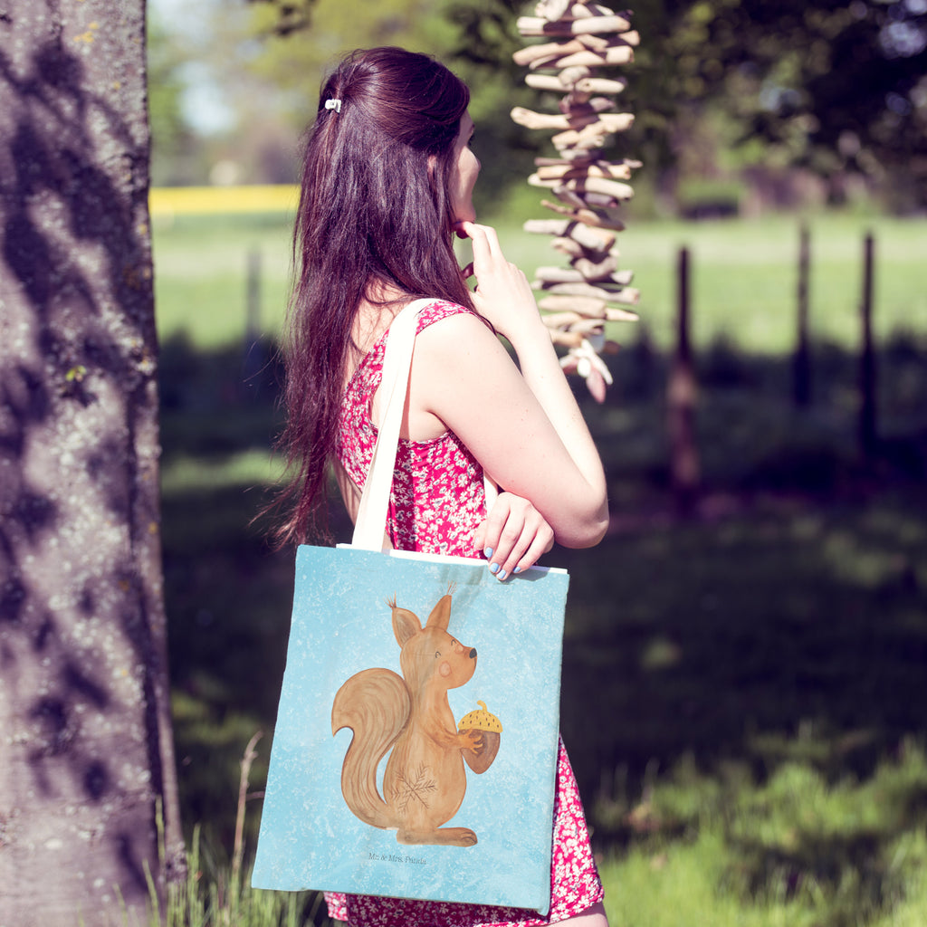 Einkaufstasche Eichhörnchen Weihnachtszeit Tragetasche, Tasche, Beutel, Stofftasche, Baumwolltasche, Umhängetasche, Shopper, Winter, Weihnachten, Weihnachtsdeko, Nikolaus, Advent, Heiligabend, Wintermotiv, Frohe Weihnachten, Frohes neues Jahr, Guten Rutsch, Weihnachtsmotiv, Weihnachtsgruß, Neujahr, Vogel