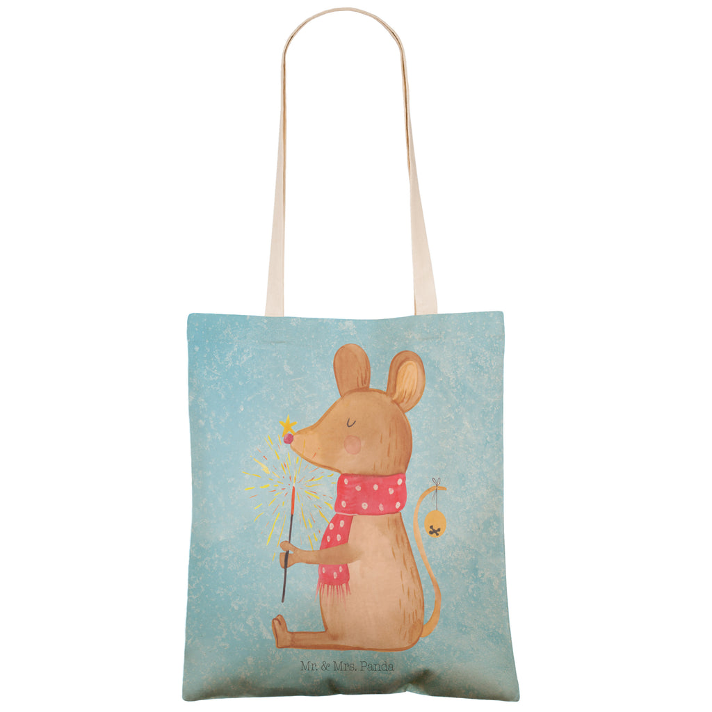 Einkaufstasche Weihnachtsmaus Tragetasche, Tasche, Beutel, Stofftasche, Baumwolltasche, Umhängetasche, Shopper, Winter, Weihnachten, Weihnachtsdeko, Nikolaus, Advent, Heiligabend, Wintermotiv, Frohe Weihnachten, Weihnachtsgruß, Weihnachtsmotiv, Maus, Mäuschen, Weihnachtswunder