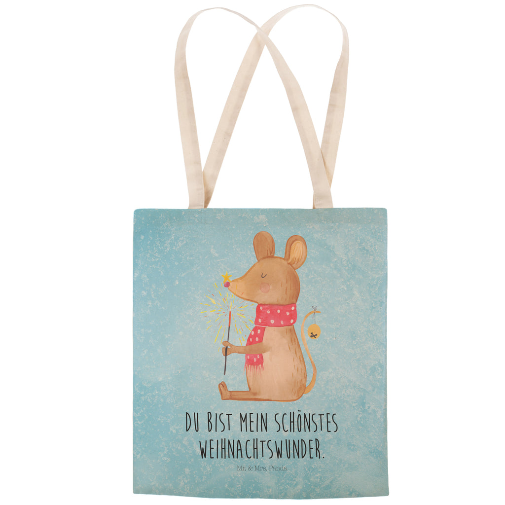 Einkaufstasche Weihnachtsmaus Tragetasche, Tasche, Beutel, Stofftasche, Baumwolltasche, Umhängetasche, Shopper, Winter, Weihnachten, Weihnachtsdeko, Nikolaus, Advent, Heiligabend, Wintermotiv, Frohe Weihnachten, Weihnachtsgruß, Weihnachtsmotiv, Maus, Mäuschen, Weihnachtswunder