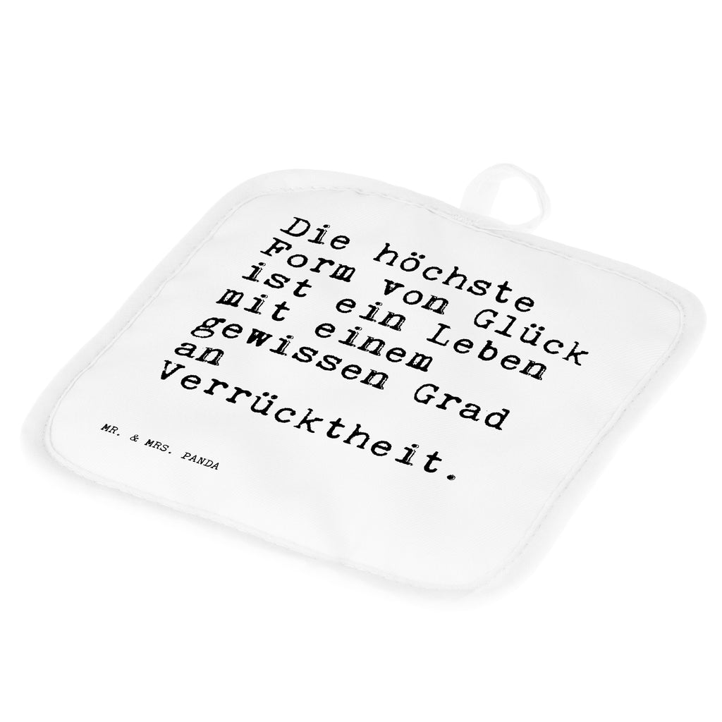 2er Set Topflappen  Sprüche und Zitate Die höchste Form von Glück ist ein Leben mit einem gewissen Grad an Verrücktheit. Topflappen, Topfuntersetzer, Ofenhandschuh, Topflappen Set, Topflappen lustig, Topflappen mit Spruch, Spruch, Sprüche, lustig, Weisheiten, Zitate, Spruch Sprüche Weisheiten Zitate Lustig Weisheit Worte