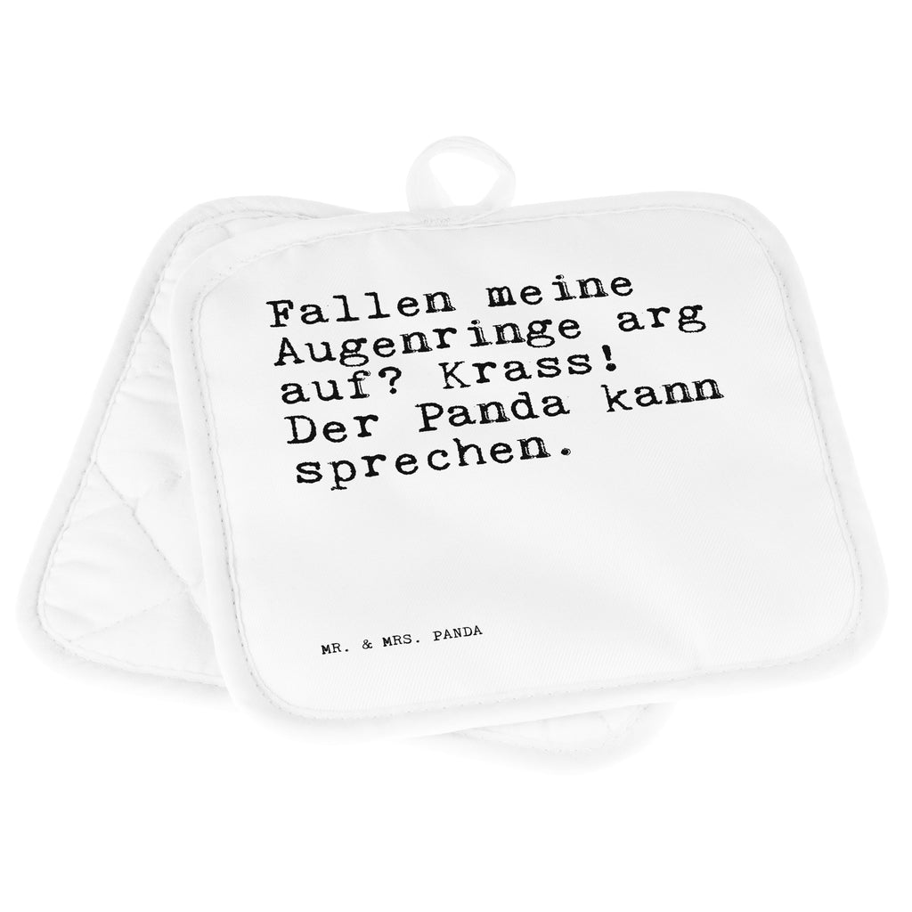 2er Set Topflappen  Sprüche und Zitate Fallen meine Augenringe arg auf? Krass! Der Panda kann sprechen. Topflappen, Topfuntersetzer, Ofenhandschuh, Topflappen Set, Topflappen lustig, Topflappen mit Spruch, Spruch, Sprüche, lustig, Weisheiten, Zitate, Spruch Sprüche Weisheiten Zitate Lustig Weisheit Worte