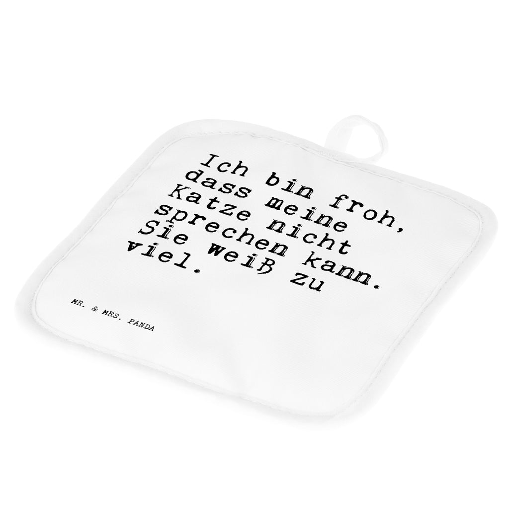 2er Set Topflappen  Sprüche und Zitate Ich bin froh, dass meine Katze nicht sprechen kann. Sie weiß zu viel. Topflappen, Topfuntersetzer, Ofenhandschuh, Topflappen Set, Topflappen lustig, Topflappen mit Spruch, Spruch, Sprüche, lustig, Weisheiten, Zitate, Spruch Sprüche Weisheiten Zitate Lustig Weisheit Worte
