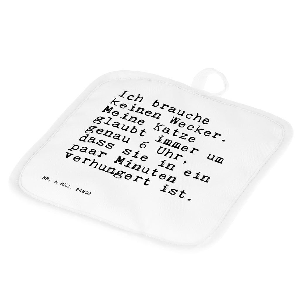 2er Set Topflappen  Sprüche und Zitate Ich brauche keinen Wecker. Meine Katze glaubt immer um genau 6 Uhr, dass sie in ein paar Minuten verhungert ist. Topflappen, Topfuntersetzer, Ofenhandschuh, Topflappen Set, Topflappen lustig, Topflappen mit Spruch, Spruch, Sprüche, lustig, Weisheiten, Zitate, Spruch Sprüche Weisheiten Zitate Lustig Weisheit Worte