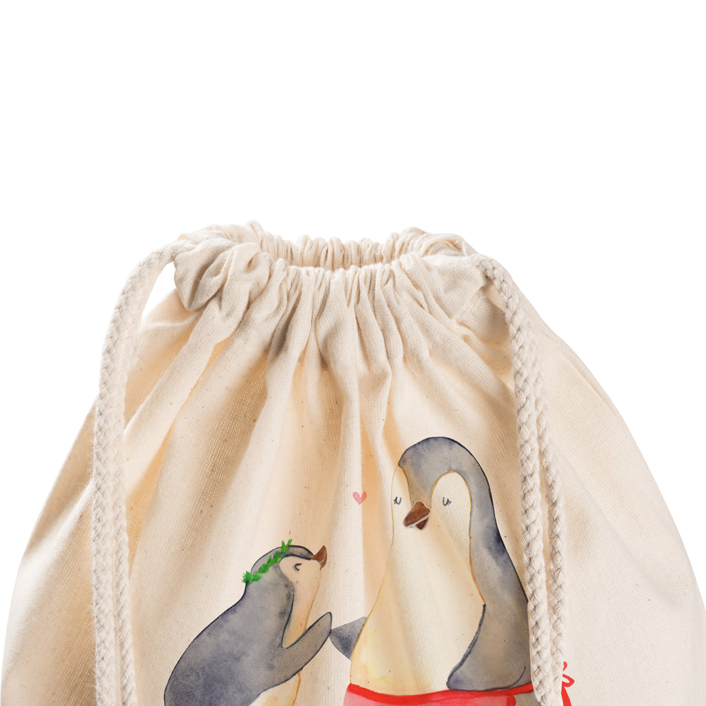 Sportbeutel Pinguin mit Kind Turnbeutel, Beutel, Sporttasche, Tasche, Stoffbeutel, Familie, Vatertag, Muttertag, Bruder, Schwester, Mama, Papa, Oma, Opa, Geschenk, Mami, Mutti, Mutter, Geburststag