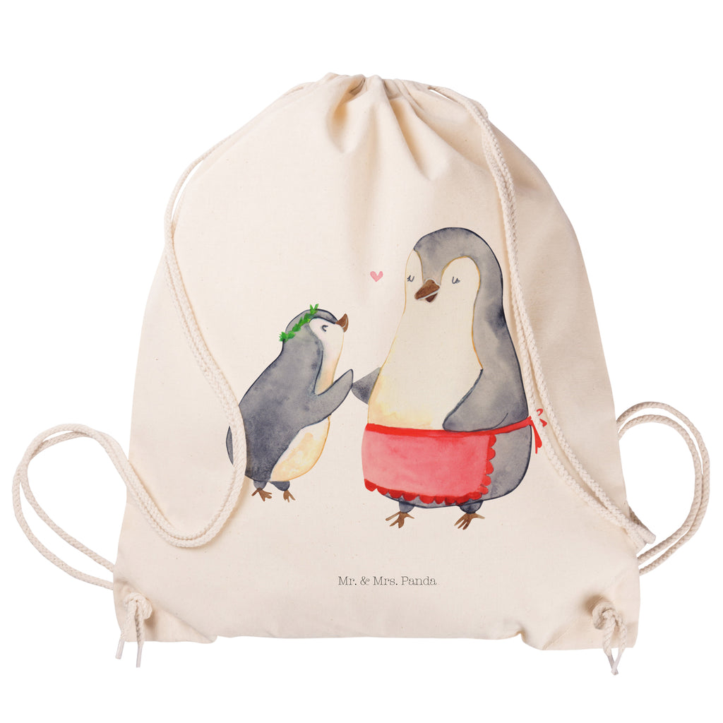 Sportbeutel Pinguin mit Kind Turnbeutel, Beutel, Sporttasche, Tasche, Stoffbeutel, Familie, Vatertag, Muttertag, Bruder, Schwester, Mama, Papa, Oma, Opa, Geschenk, Mami, Mutti, Mutter, Geburststag