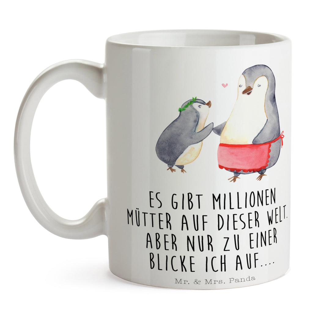 Tasse Pinguin mit Kind Becher, Kaffeetasse, Kaffeebecher, Tee, Frühstück, Büro, Familie, Vatertag, Muttertag, Bruder, Schwester, Mama, Papa, Oma, Opa, Geschenk, Mami, Mutti, Mutter, Geburststag