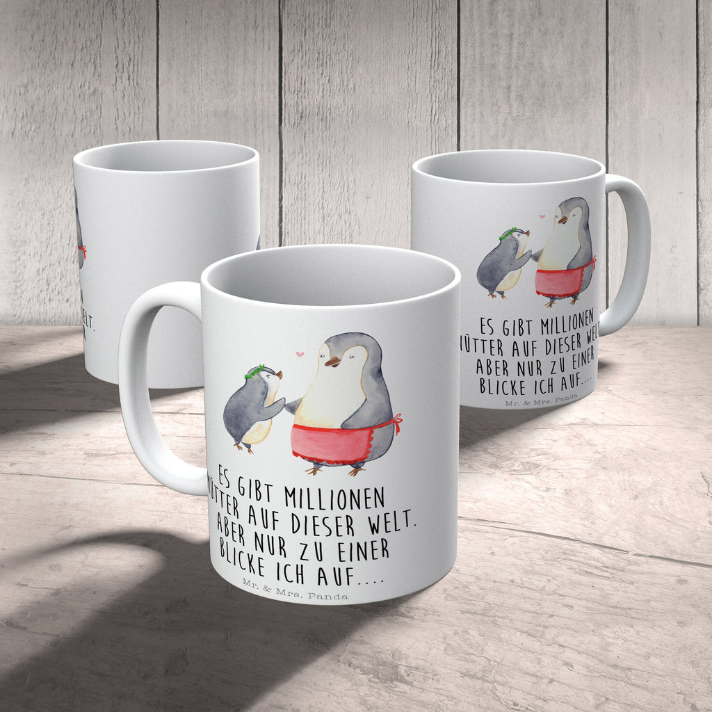 Tasse Pinguin mit Kind Becher, Kaffeetasse, Kaffeebecher, Tee, Frühstück, Büro, Familie, Vatertag, Muttertag, Bruder, Schwester, Mama, Papa, Oma, Opa, Geschenk, Mami, Mutti, Mutter, Geburststag