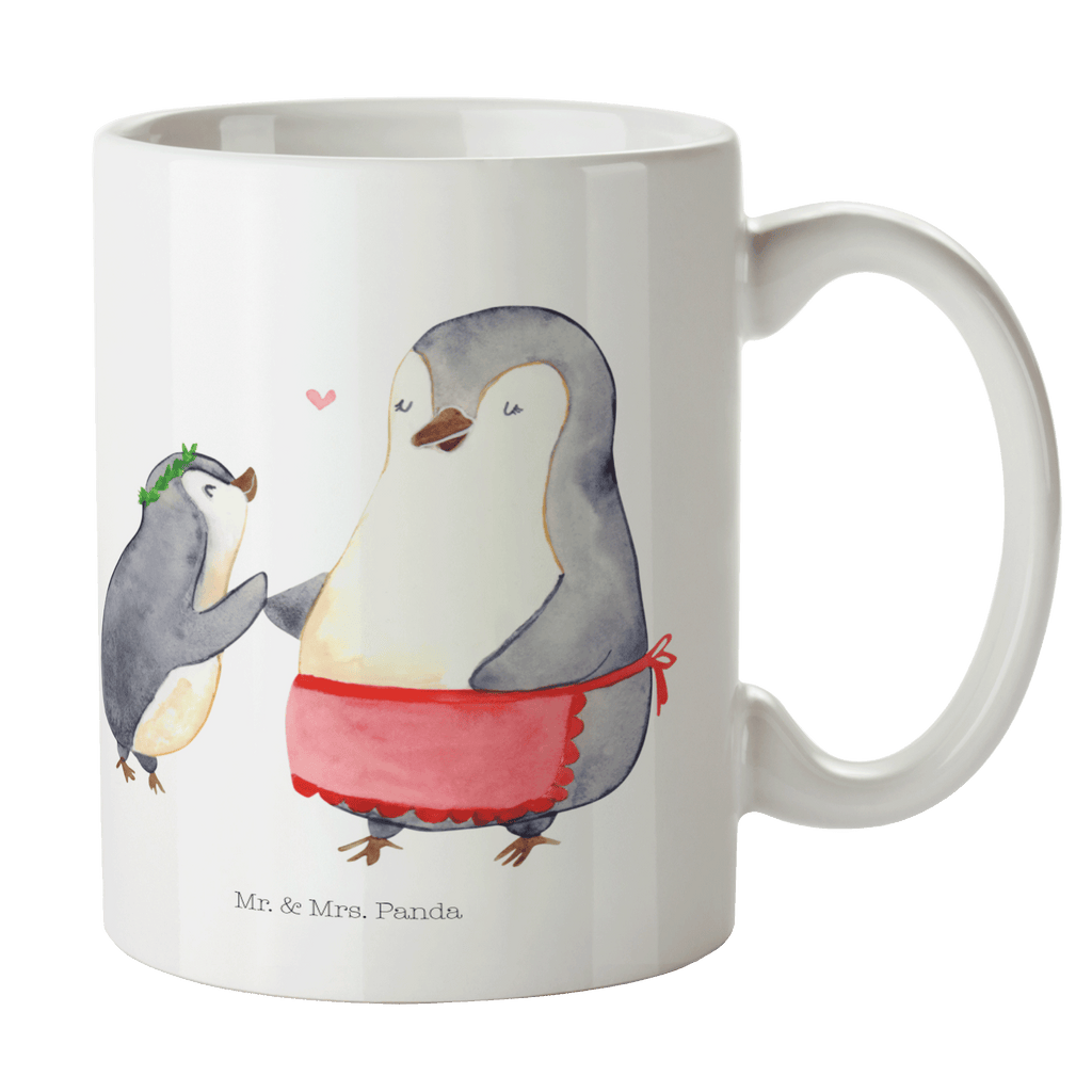 Tasse Pinguin mit Kind Becher, Kaffeetasse, Kaffeebecher, Tee, Frühstück, Büro, Familie, Vatertag, Muttertag, Bruder, Schwester, Mama, Papa, Oma, Opa, Geschenk, Mami, Mutti, Mutter, Geburststag