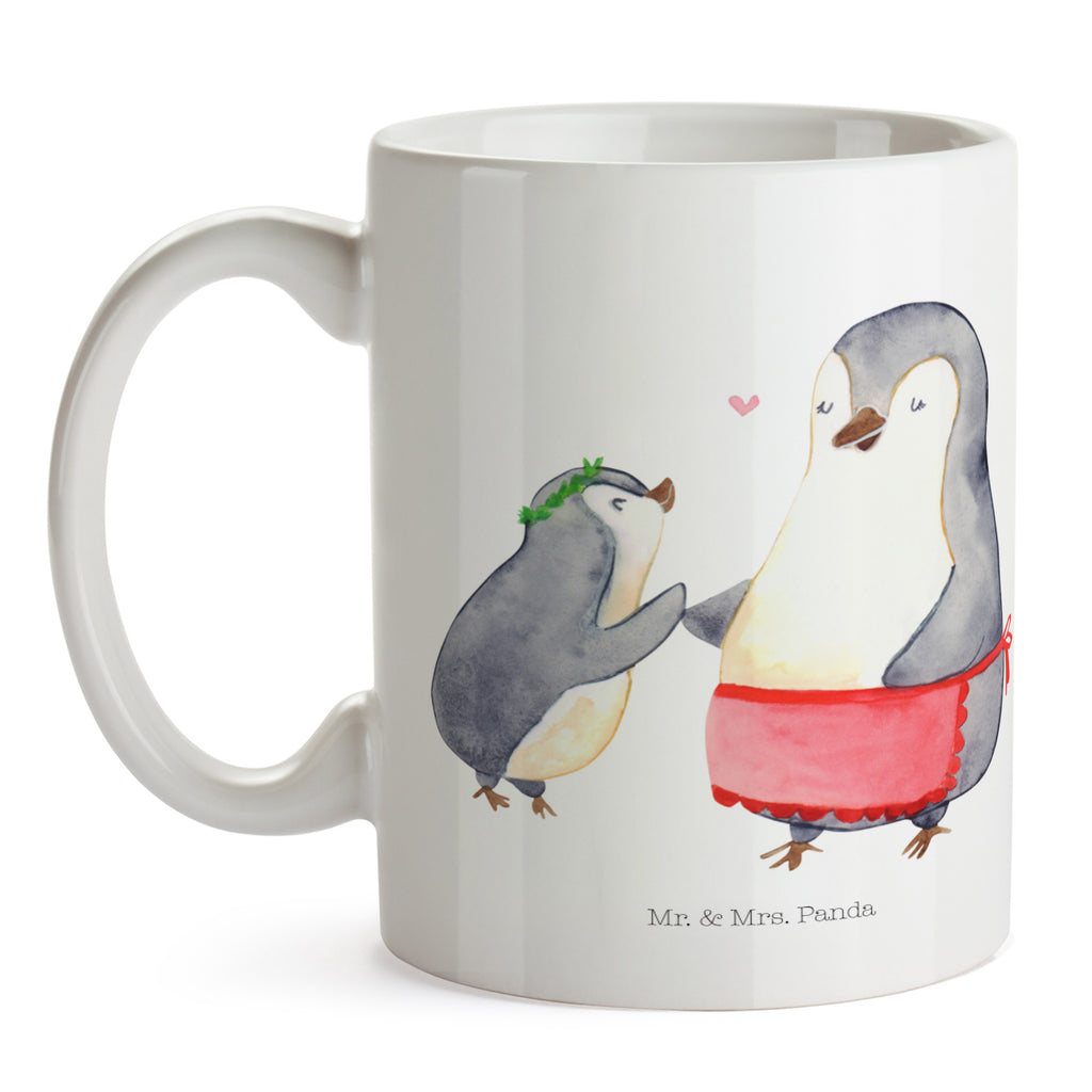 Tasse Pinguin mit Kind Becher, Kaffeetasse, Kaffeebecher, Tee, Frühstück, Büro, Familie, Vatertag, Muttertag, Bruder, Schwester, Mama, Papa, Oma, Opa, Geschenk, Mami, Mutti, Mutter, Geburststag