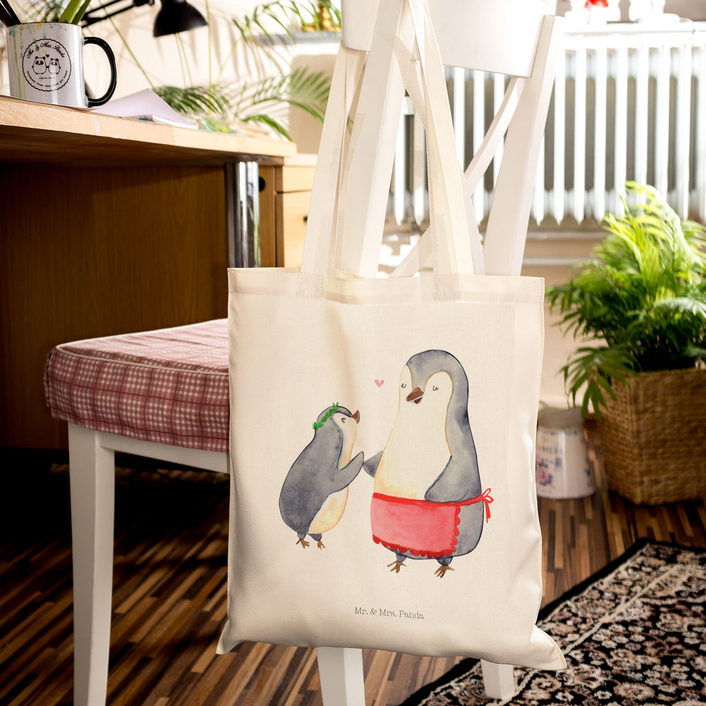 Tragetasche Pinguin mit Kind Beuteltasche, Beutel, Einkaufstasche, Jutebeutel, Stoffbeutel, Familie, Vatertag, Muttertag, Bruder, Schwester, Mama, Papa, Oma, Opa, Geschenk, Mami, Mutti, Mutter, Geburststag