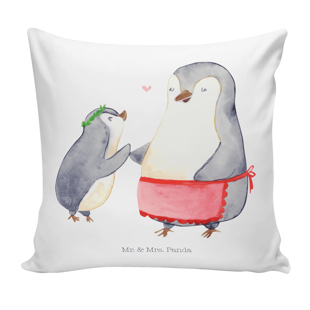 40x40 Kissen Pinguin mit Kind Kissenhülle, Kopfkissen, Sofakissen, Dekokissen, Motivkissen, Familie, Vatertag, Muttertag, Bruder, Schwester, Mama, Papa, Oma, Opa, Geschenk, Mami, Mutti, Mutter, Geburststag